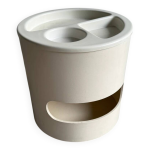 Table d'appoint kartell en plastique cr�me avec plateau compartiment� amovible et rangement, design italien ...