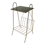Table d appoint porte revue laiton verre fum vintage annes 60