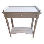 Table d'appoint repeint en bois massif avec plateau infrieur 1900