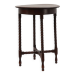 Table d'appoint ronde art déco en bois avec pieds fuseaux, france vers 1900 Table d'appoint ronde art déco en bois avec pieds fuseaux, france vers 1900