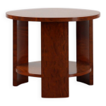 Table d'appoint ronde art dco en placage de loupe, france vers 1920