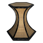 Table d'appoint en rotin et bambou de style rgence en palmier ctier, france, annes 1970