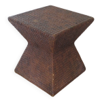 Table d appoint - rotin tressé - style colonial - forme sablier vintage Table d appoint - rotin tressé - style colonial - forme sablier vintage