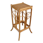Table d'appoint, sellette en bambou et osier tress vintage