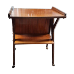 Table d'appoint sur roulettes, porte platine et vinyles