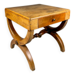 Table d'appoint vintage en bois massif avec tiroir