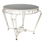Table d'appoint vintage en fer forg du milieu du sicle, annes 1950