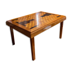 Table art déco restaurée en sycomore et palissandre 1, 04mx1, 43m + allonges l2, 45m, 14 places Table art déco restaurée en sycomore et palissandre 1, 04mx1, 43m + allonges l2, 45m, 14 places