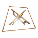 Table artisanale en verre et bois de mlze