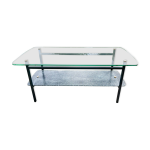 Table basse � 2 plateaux , verre et m�tal , des ann�es 50'