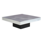 Table basse en aluminium brossé, italie années 1970 Table basse en aluminium brossé, italie années 1970