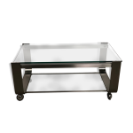 Table basse en aluminium chrom bross vintage 1970