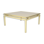 Table basse, aluminium laqu et laiton, annes 1970, par pierre vandel