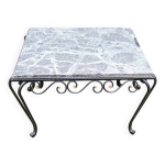Table basse ancienne en fer forgé et marbre Table basse ancienne en fer forgé et marbre