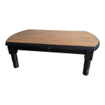 Table basse ancienne noire et bois