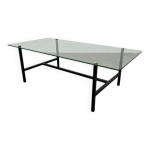 Table basse ann�es 50 verre et m�tal noir