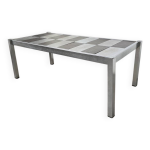 Table basse années 70 en chrome et ardoise Table basse années 70 en chrome et ardoise