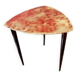 Table basse d'appoint aldo tura en parchemin peau de che vre teinte e rouge laqué, italie ca 1950 Table basse d'appoint aldo tura en parchemin peau de che vre teinte e rouge laqué, italie ca 1950