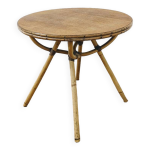 Table basse d'appoint en bois et osier