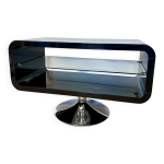 Table basse, d'appoint pied tulipe en chrome