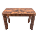 Table basse art dco en noyer, pologne, annes 1960
