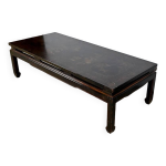 Importante table basse asiatique, en bois laqu noir milieu xxe