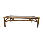 Table basse bambou verre fum