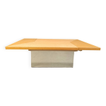 Table basse bar cache vintage par paul michel en bois de frne, annes 1970