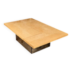 Table basse bar en loupe de frêne, paul michel pour roche bobois, 1980s Table basse bar en loupe de frêne, paul michel pour roche bobois, 1980s