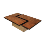 Table basse bar paul michel en loupe d'orme