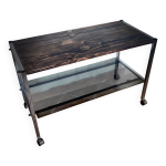 Table basse en bois et chrome