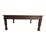 Table basse en bois exotique et bambou Table basse en bois exotique et bambou