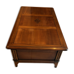 Table basse en bois massif 2 tiroirs, annes 90