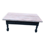 Table basse bois massif plateau crus