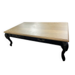 Table basse bois noir et chne 4 tiroirs de rangement