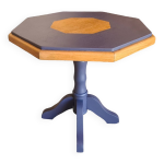 Table basse en bois octogonale, pied central Table basse en bois octogonale, pied central