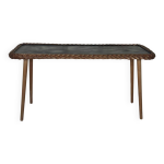 Table basse en bois et osier