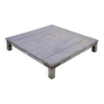 Table basse en bois  la patine bleue