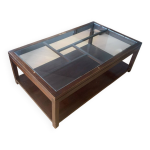 Table basse en bois et plateau verre