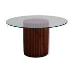 Table basse en bois et plateau en verre de 70cm