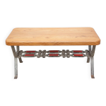 Table basse bois avec structure fer forgé, table d'appoint, bout de canapé, table vintage Table basse bois avec structure fer forgé, table d'appoint, bout de canapé, table vintage