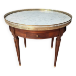 Table basse bouillotte de style louis xvi en acajou