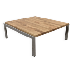 Table basse, bout de canapé en métal chromé et bois, années 70 - 80 Table basse, bout de canapé en métal chromé et bois, années 70 - 80