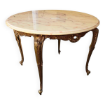 Table basse en bronze de style louis xv avec plateau en marbre, xxe sicle