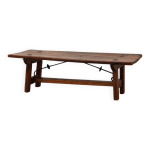 Table basse brutaliste espagnole du xviie siècle en bois et fer forgé Table basse brutaliste espagnole du xviie siècle en bois et fer forgé