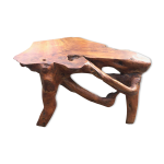 Table basse brutaliste racine de teck Table basse brutaliste racine de teck