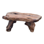 Table basse brutaliste racine tronc d'arbre en orme massif 1950s Table basse brutaliste racine tronc d'arbre en orme massif 1950s
