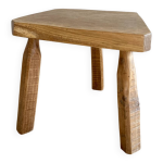 Table basse brutaliste tripode en bois de frêne olivier massif Table basse brutaliste tripode en bois de frêne olivier massif