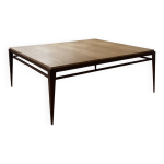 Table basse carrée en acier et chêne Table basse carrée en acier et chêne