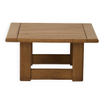 Table basse carr�e en bois massif (orme) vintage dlg regain circa 1980